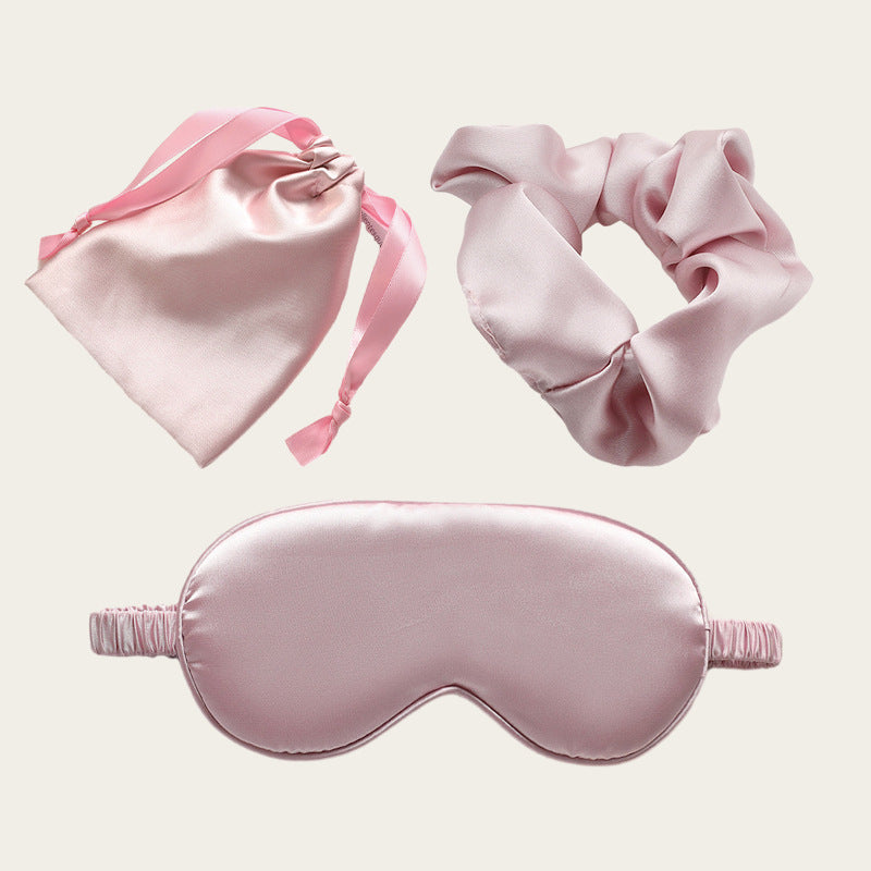 Artificial Silk Cloth Eye Patch Bag Hair Ring Three-piece Set