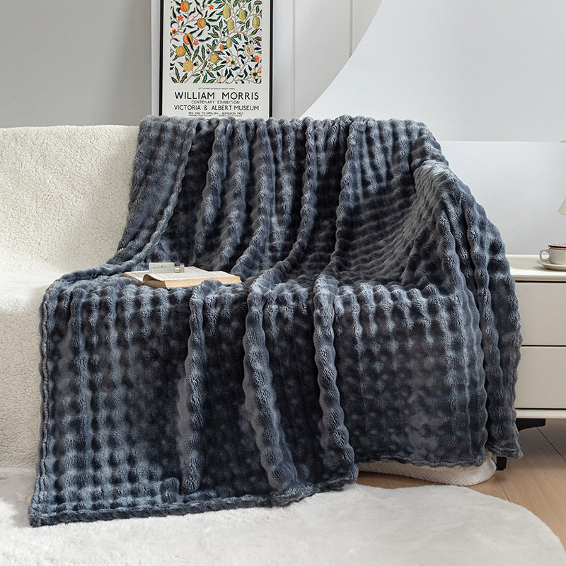 Bubble Flannel Blanket Air Conditioner Sofa Blanket