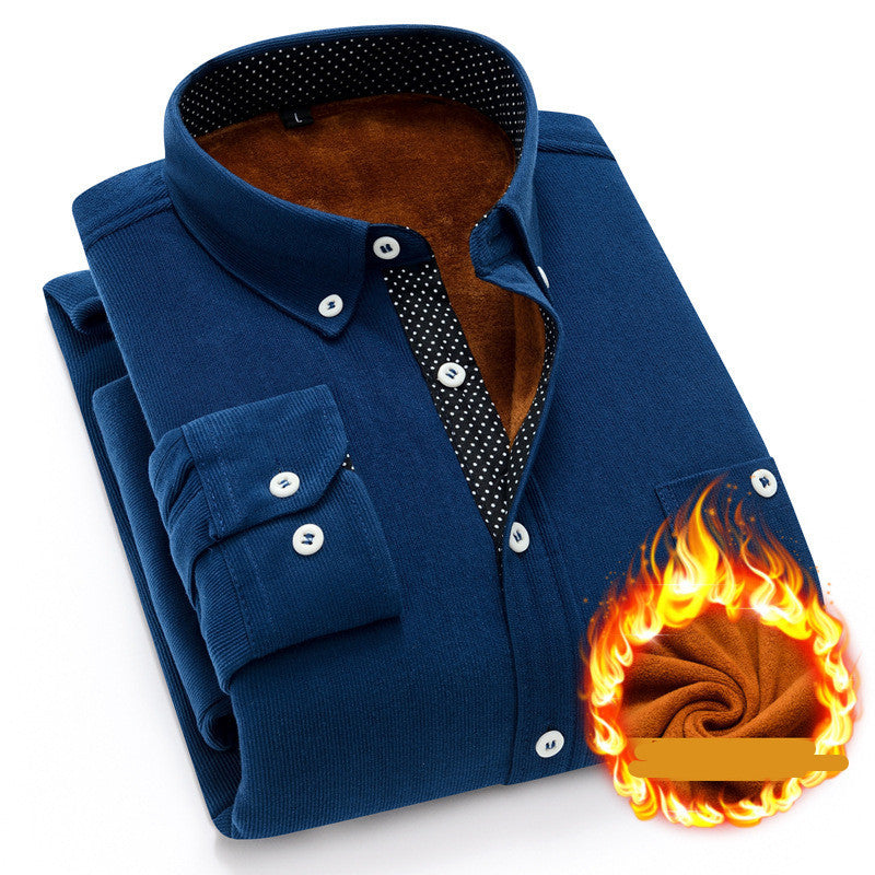 Corduroy plus fleece shirt