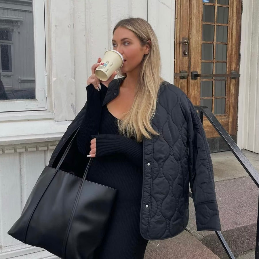 Single-breasted Mid-length Loose Cotton Coat