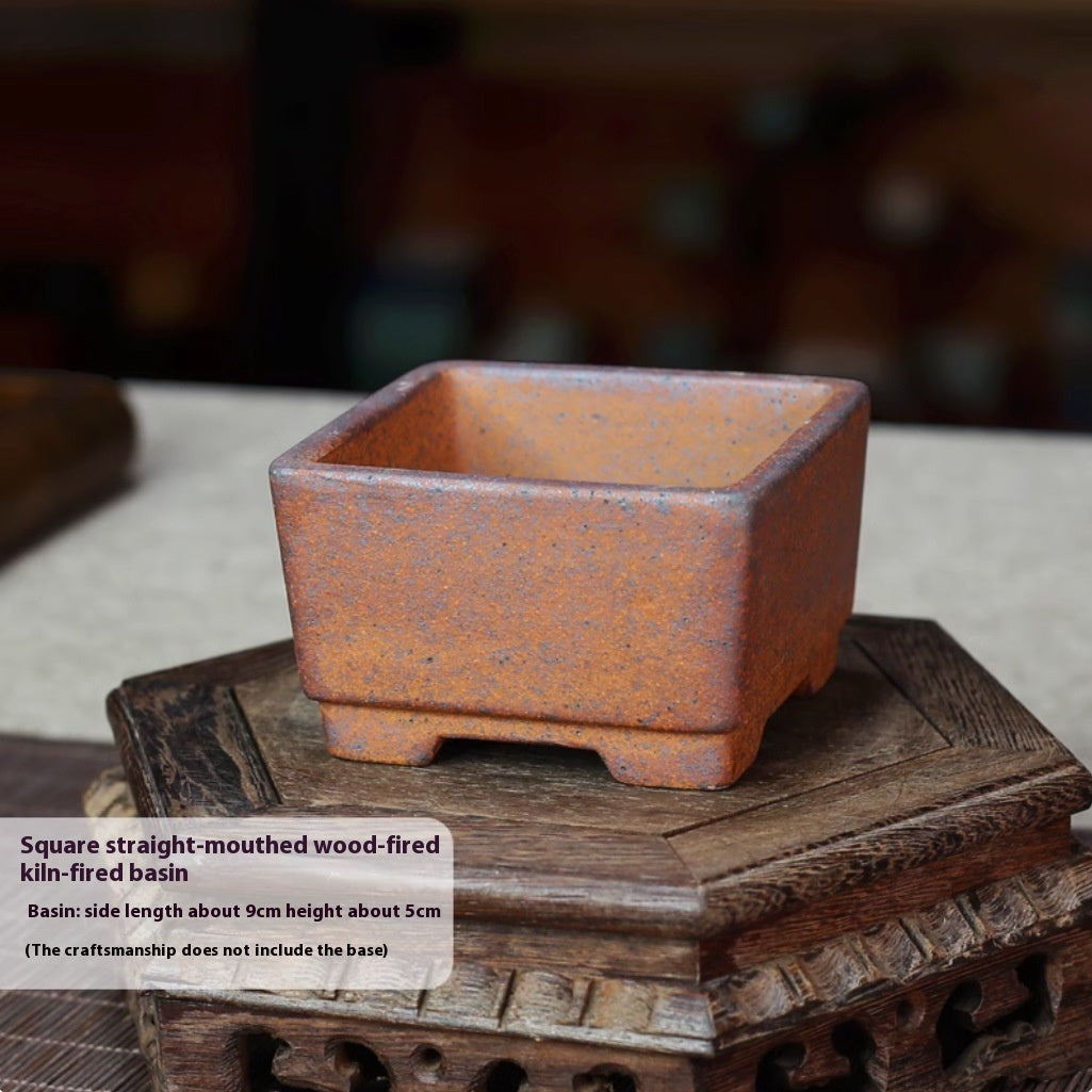 Purple Sand Flower Pot Handmade Miniature Desktop Pot