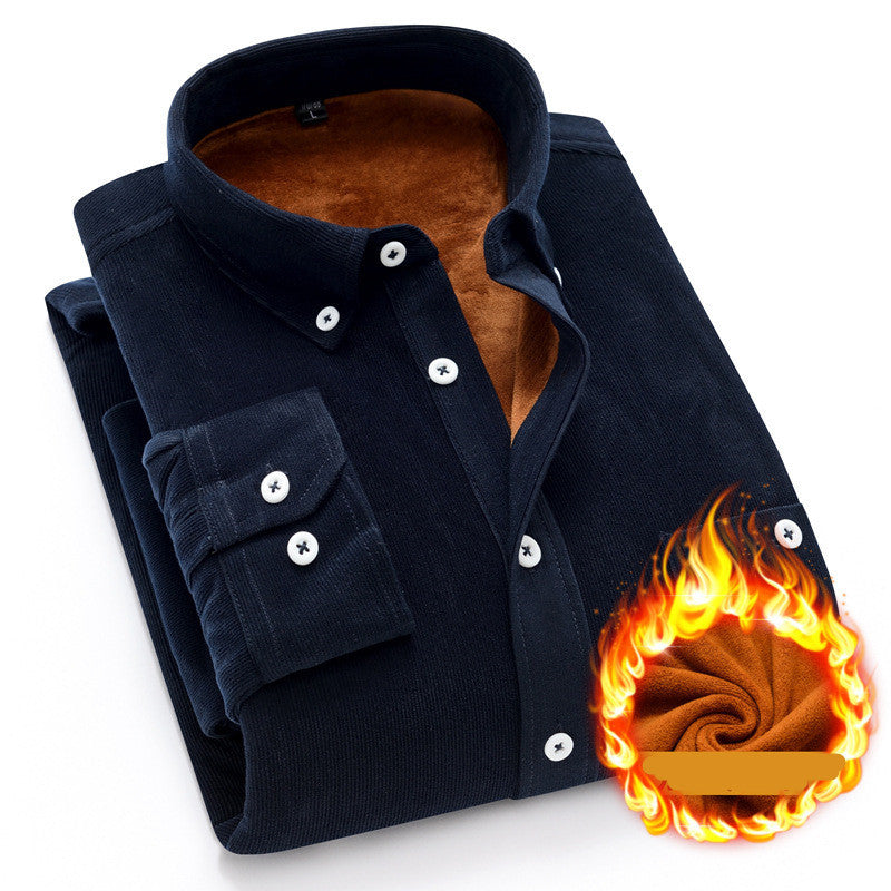 Corduroy plus fleece shirt