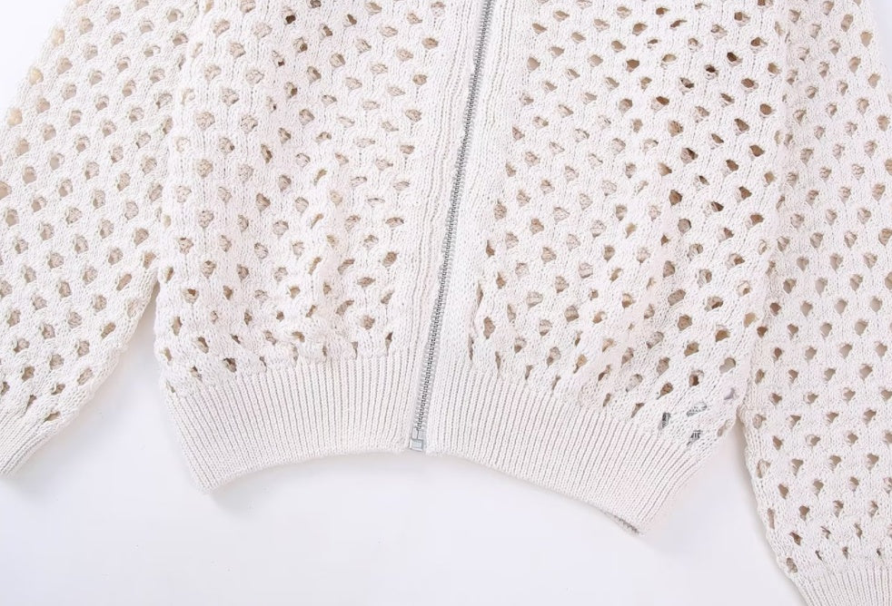 Women's Hollow Knit Pilot Jacket