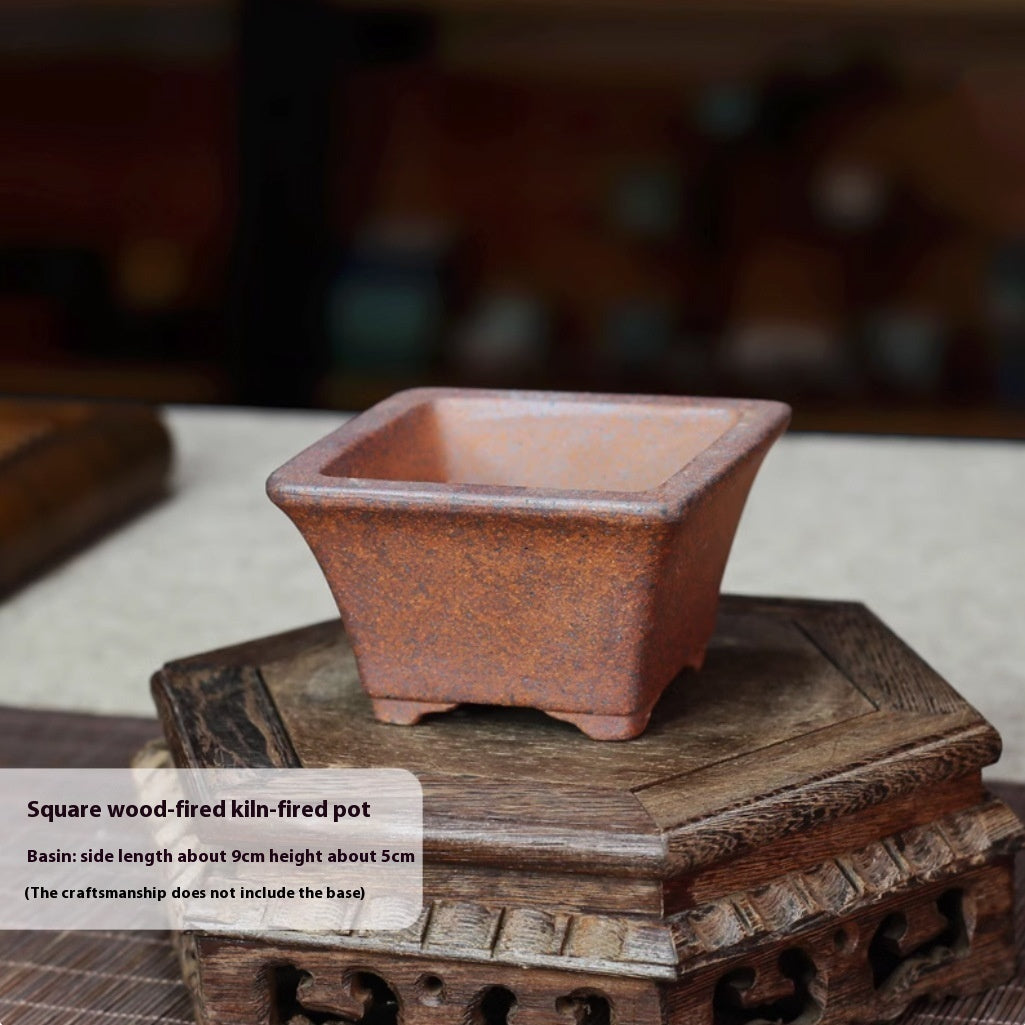 Purple Sand Flower Pot Handmade Miniature Desktop Pot