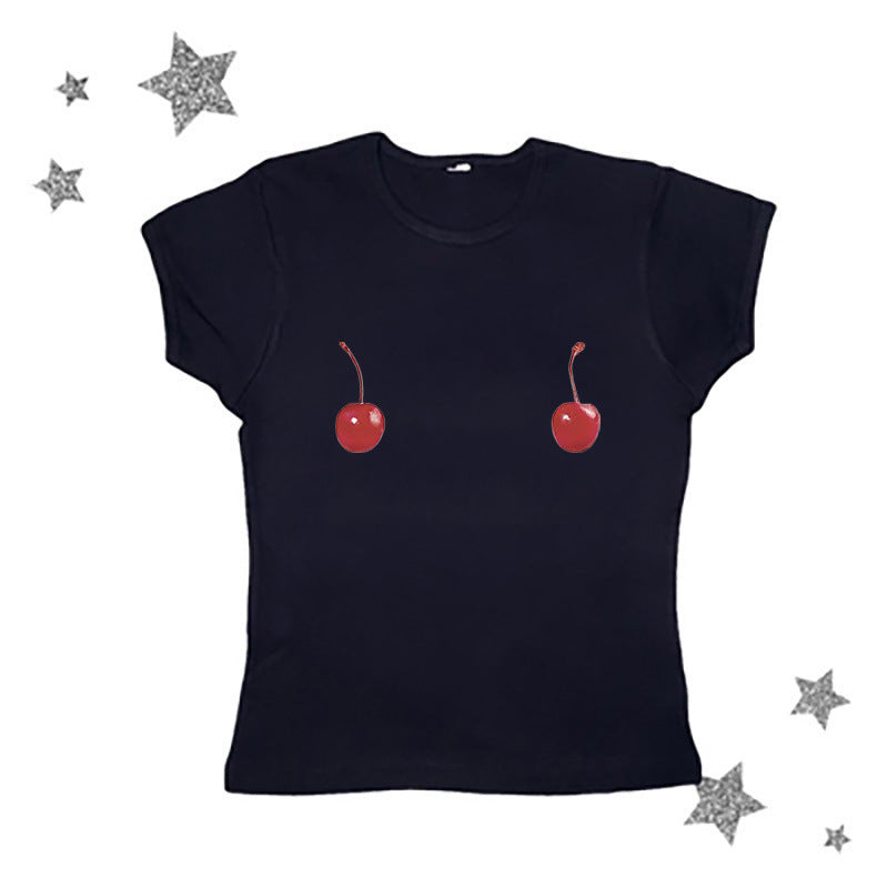 Cherry Print Girl Baby T-shirt Street Sleeveless