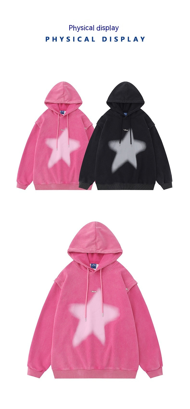 American-style XINGX Printed Distressed Detachable Sweater Autumn Couple Loose Top