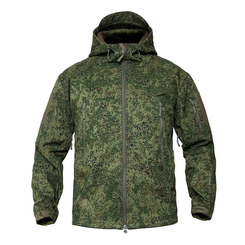 Male Digital Camouflage Fleece Female Waterproof And Breathable Mountaineering Suit