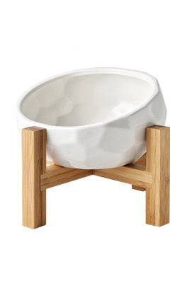 Cat And Dog Rice Bowl Water Bowl Teddy Large Capacity Oblique Mouth Rice Bowl