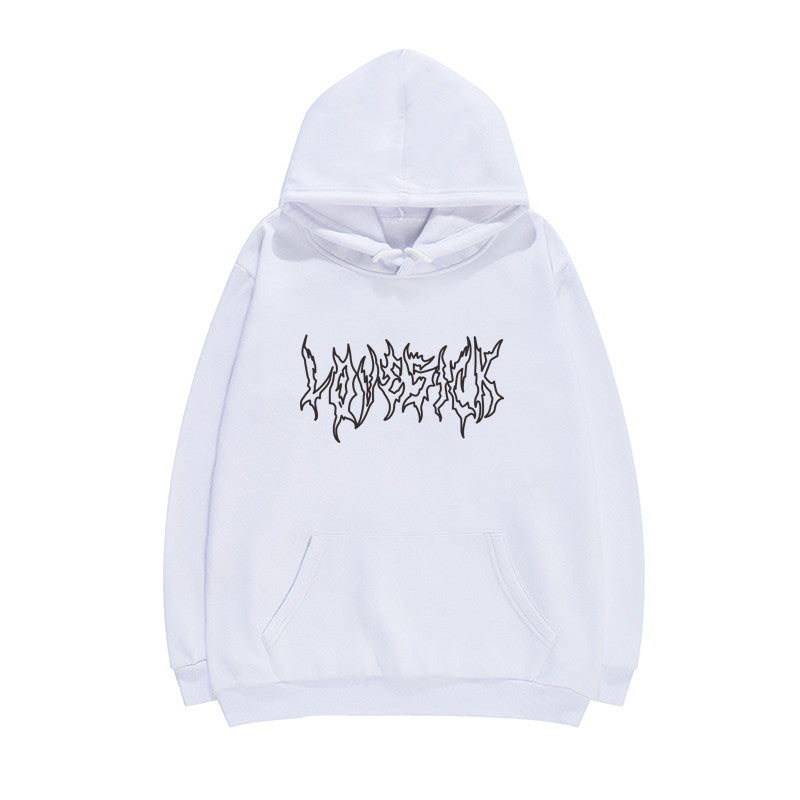 Creative Letters Lovesick Dark Line Lazy Style Sweater Women Loose Hooded