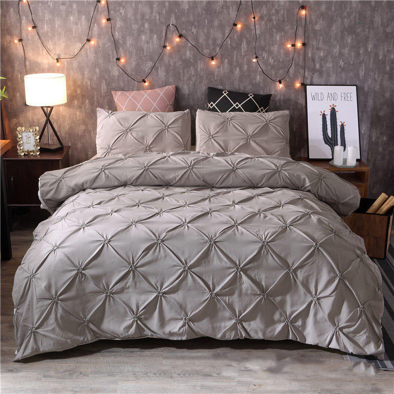 Plain Solid Color Quilt Cover Bedding 3d Foreign Trade Four-piece Suit