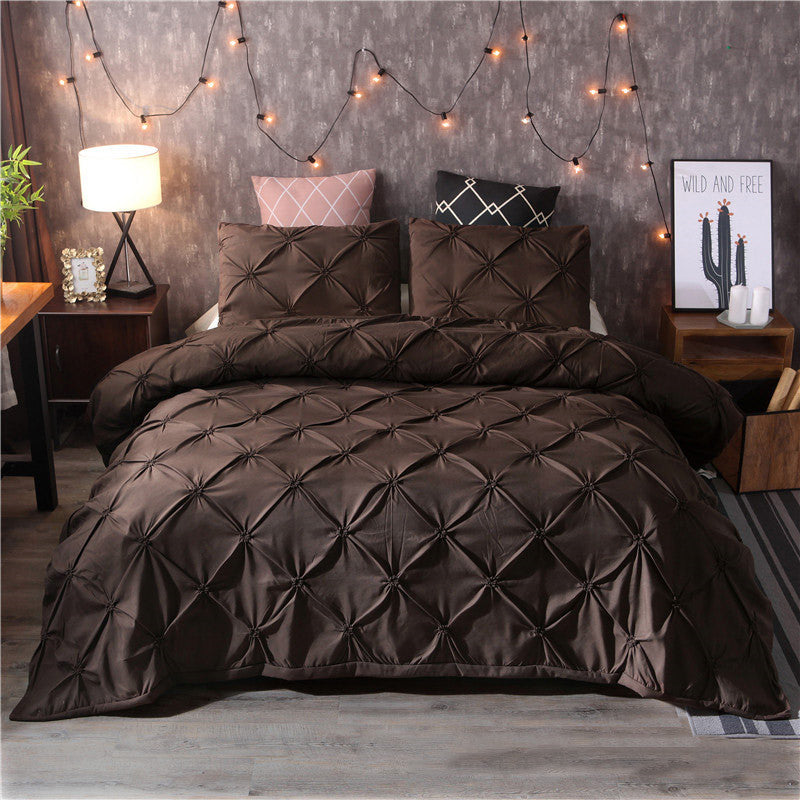 Plain Solid Color Quilt Cover Bedding 3d Foreign Trade Four-piece Suit