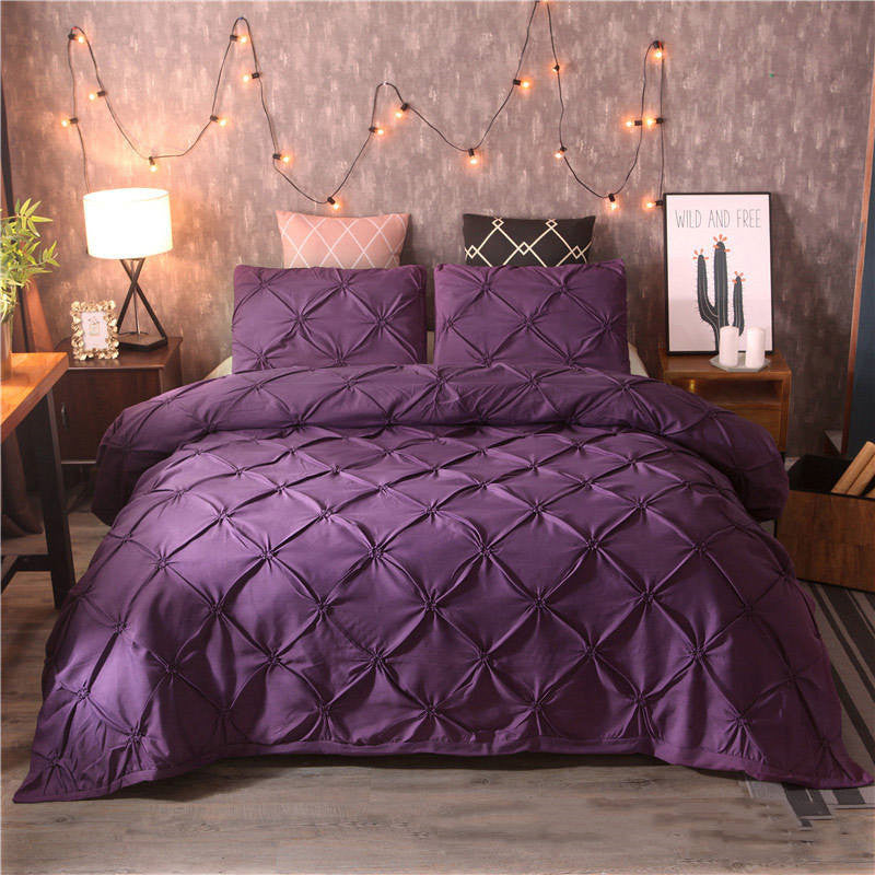 Plain Solid Color Quilt Cover Bedding 3d Foreign Trade Four-piece Suit