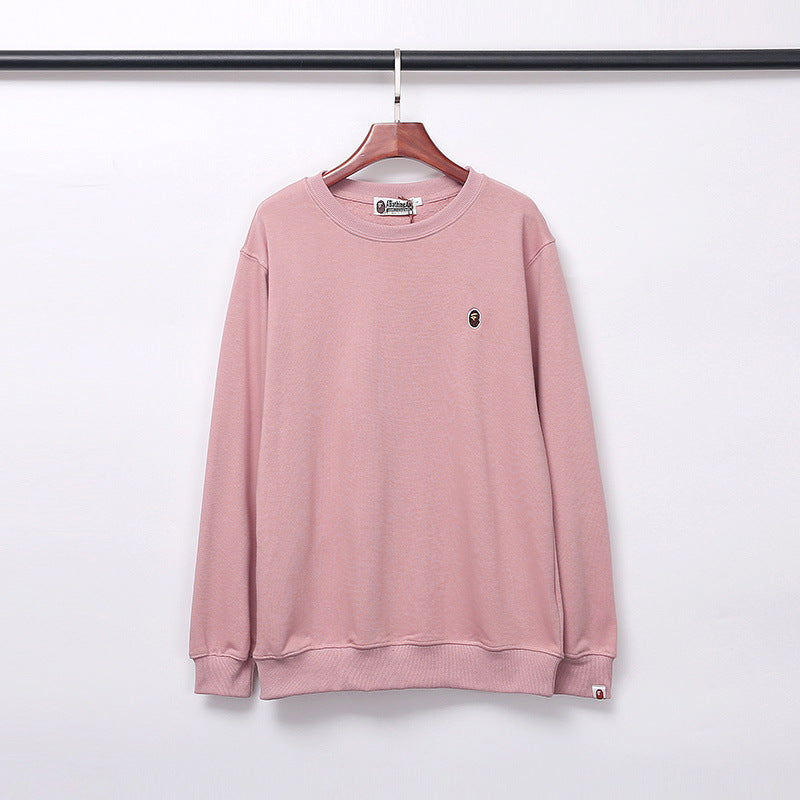 Japanese Trendy Brand Chest Embroidered Round Neck Sweater