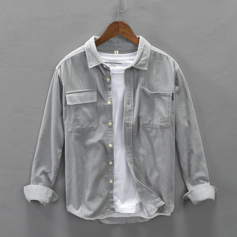 Cotton Long-Sleeved Shirt Casual Men's Jacket