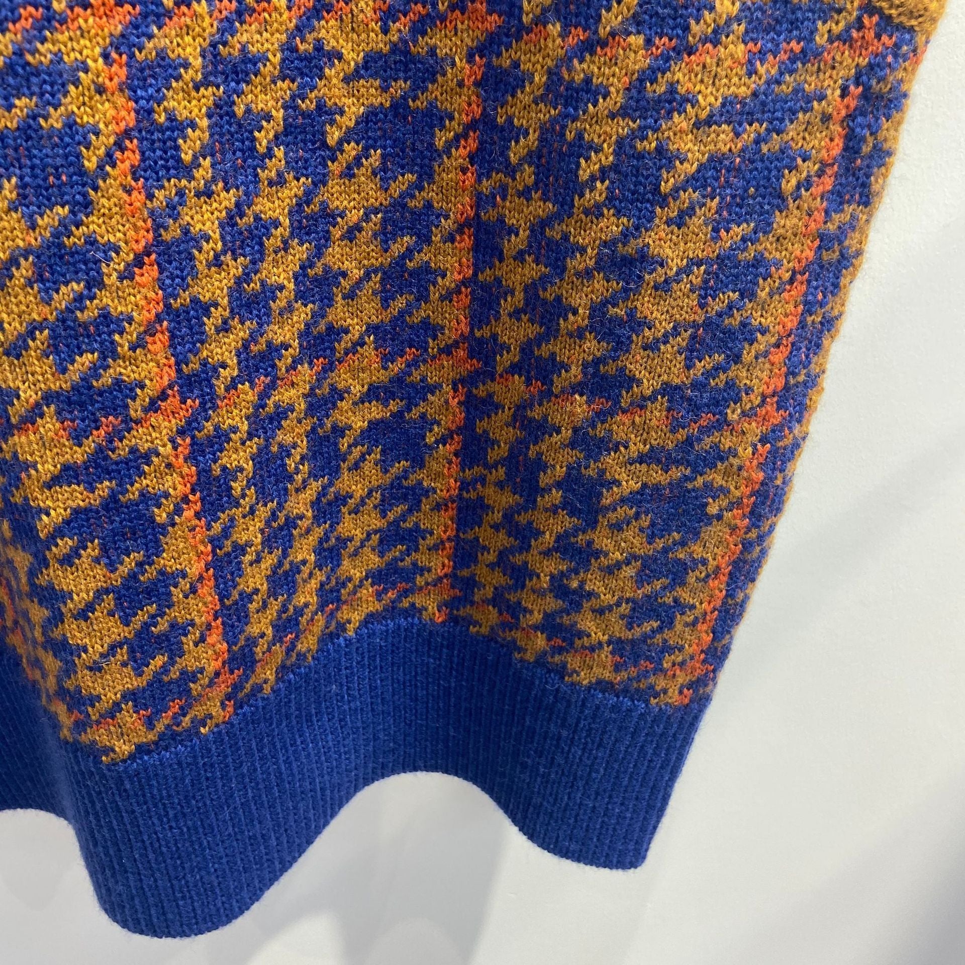 Houndstooth Purple Green Check Wool Vest