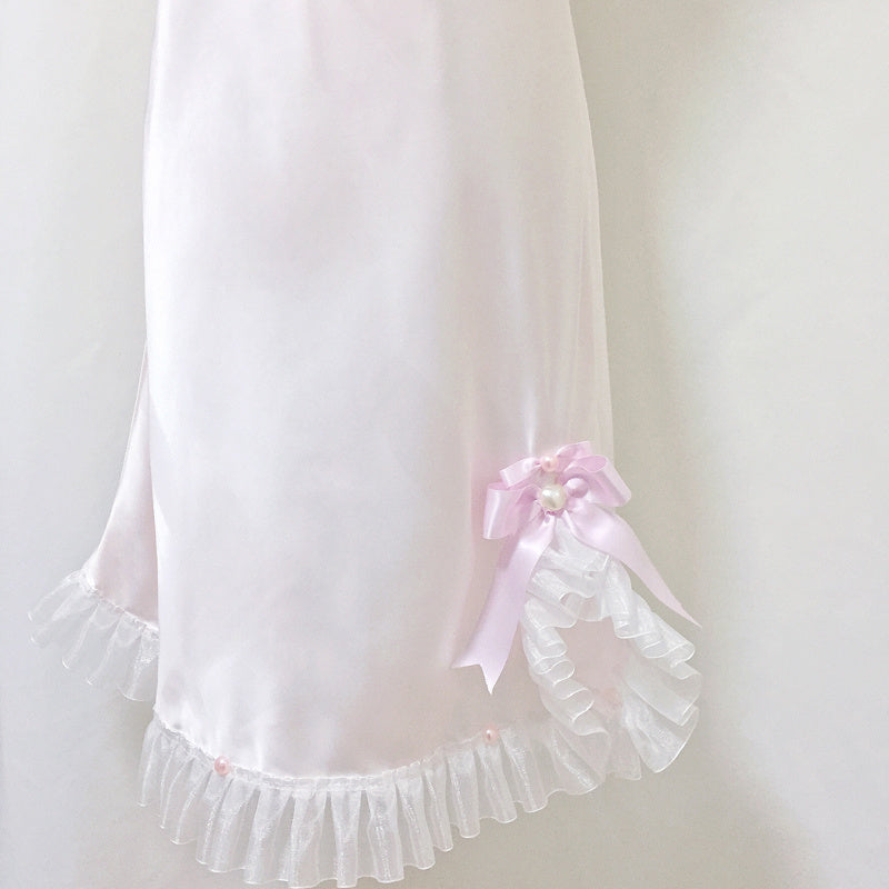 Sweet Girl, Lace Bow, Careful Night Skirt Dress, Soft Texture And Comfortable