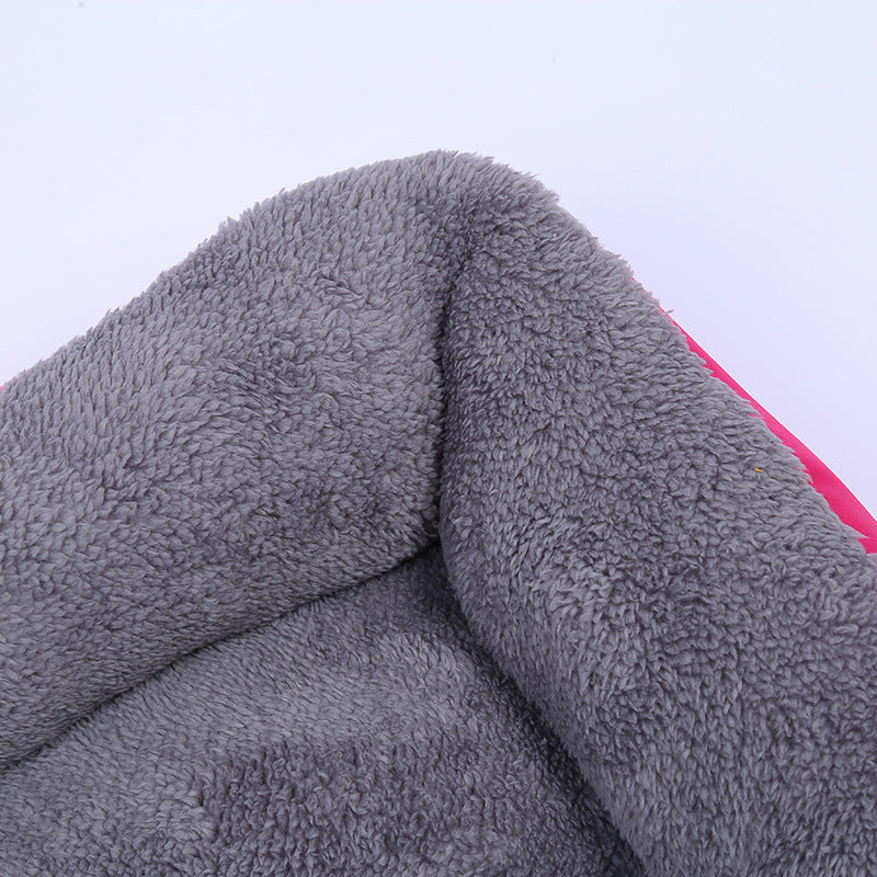 Dog Kennel Four Seasons Universal Footprint Cotton Wool Pet Kennel Candy Color Square Kennel Mats Universal Cross-Border Supply For Large, Medium And Small Dogs