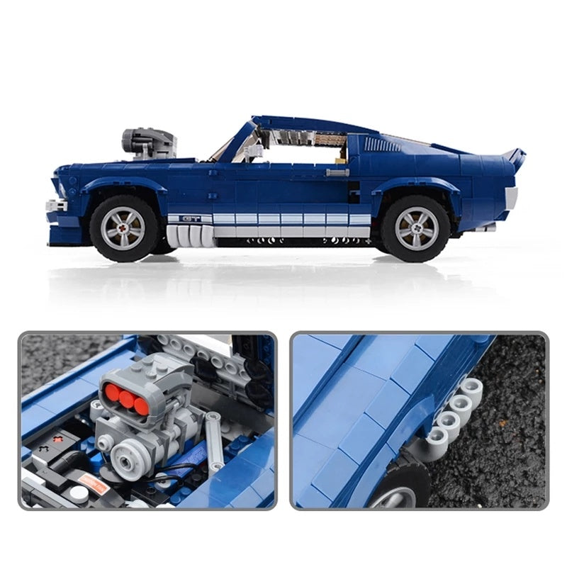 Ford Mustang GT Racing Assembled Building Block Toys of Technology Machinery Group
