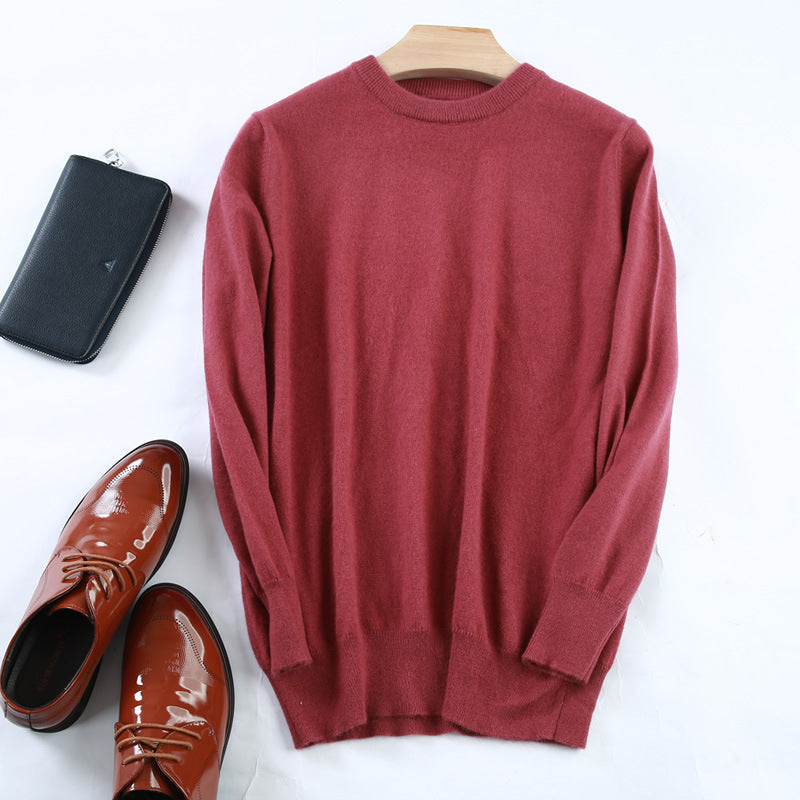 Men's Round Neck Pullover Slimming Business Casual Plus Size Sweater