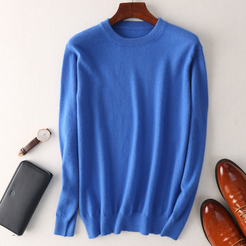 Men's Round Neck Pullover Slimming Business Casual Plus Size Sweater