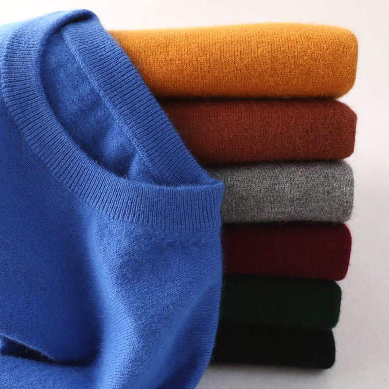 Men's Round Neck Pullover Slimming Business Casual Plus Size Sweater