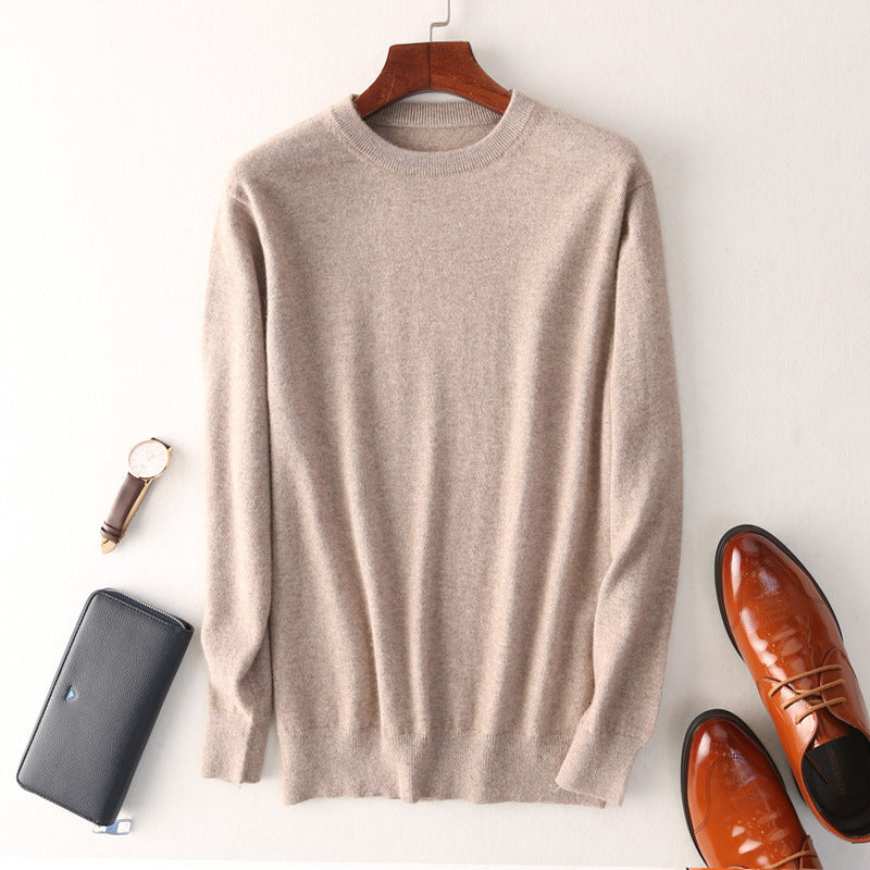 Men's Round Neck Pullover Slimming Business Casual Plus Size Sweater