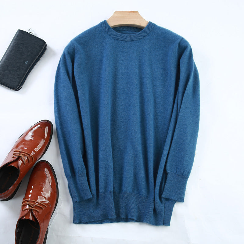 Men's Round Neck Pullover Slimming Business Casual Plus Size Sweater