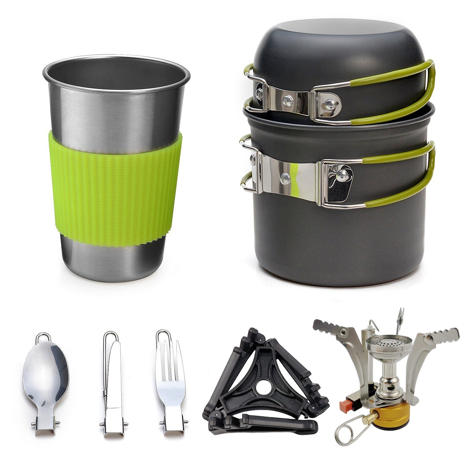 Camping Stove Set Pot Combination Portable Picnic Stove Tableware