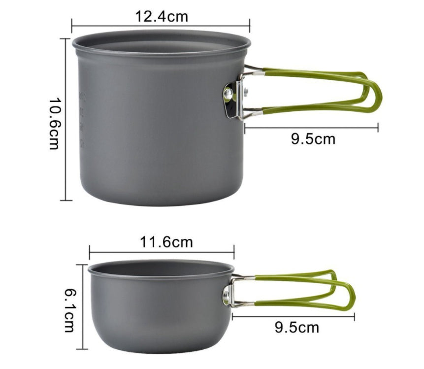 Camping Stove Set Pot Combination Portable Picnic Stove Tableware