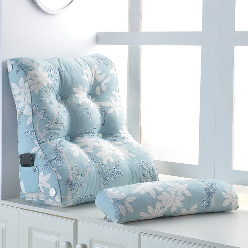 Japanese Style Washable Cotton Headboard Cushion Soft Bag Waist Protection Bed Pillow Triangle Sofa Large Back Cushion Can Be Removed And Washed