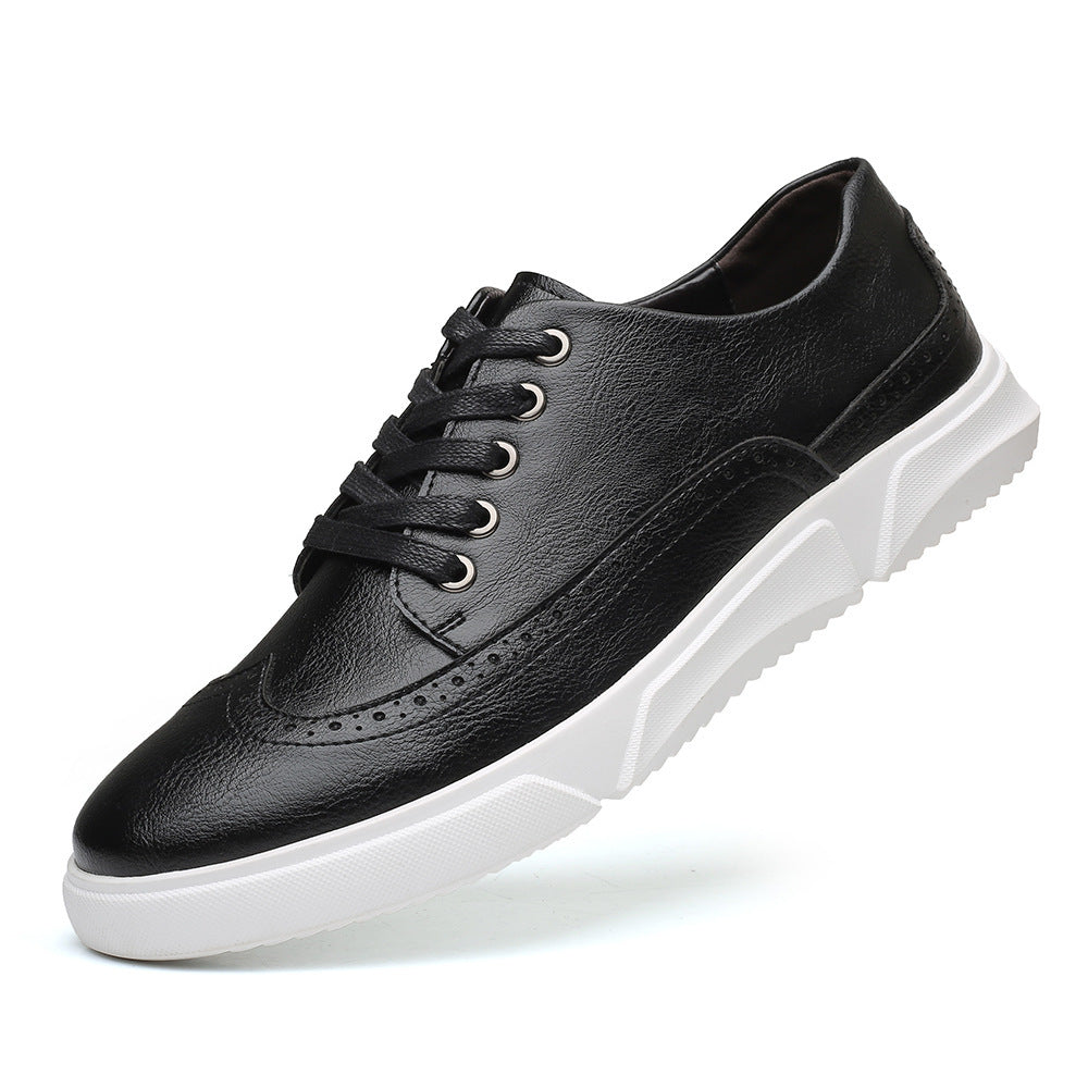 Men's Large Size Casual Shoes Lace-up Brock Retro Single Shoes