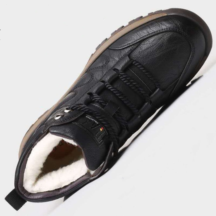 Winter Men's Cotton Shoes Wool Sports Leather Shoes