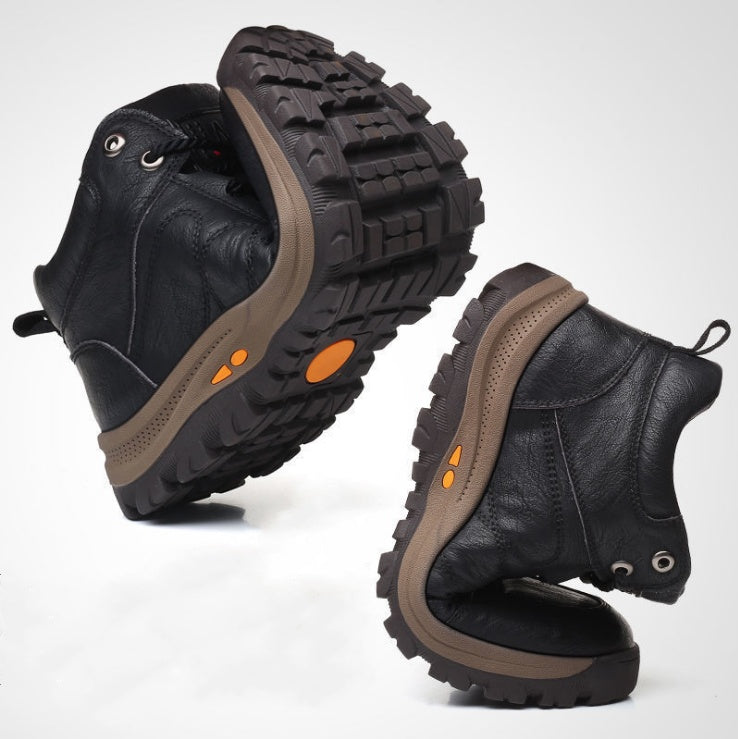 Winter Men's Cotton Shoes Wool Sports Leather Shoes