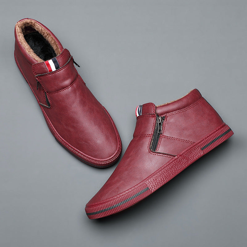 High-top Casual Shoes Leather Trend Men's Boots