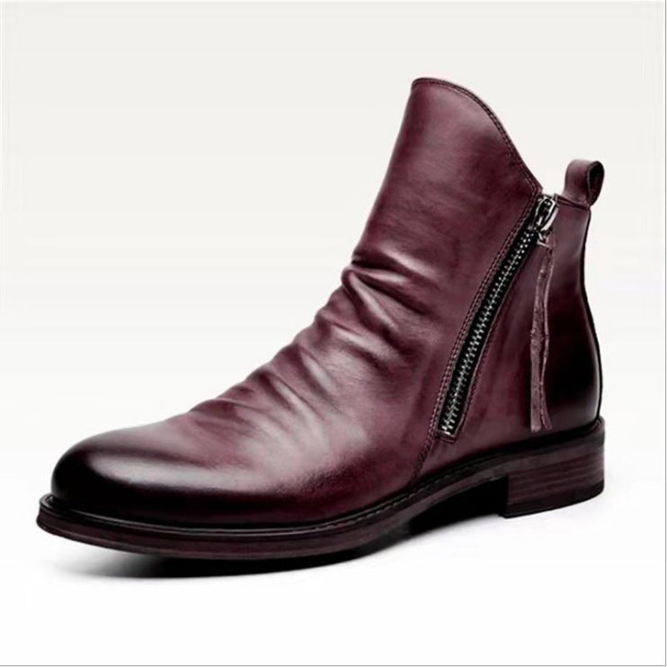 Men's Leather Casual Men's Shoes Chelsea Boots