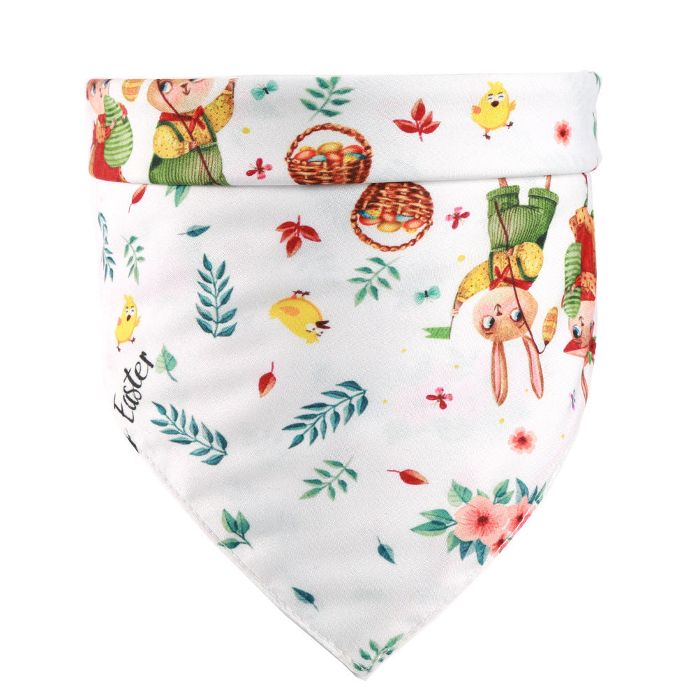 New Cross-Border Easter Pet Dress Up Bunny Egg Scarf Saliva Towel Easter Holiday Supplies For Cats And Dogs