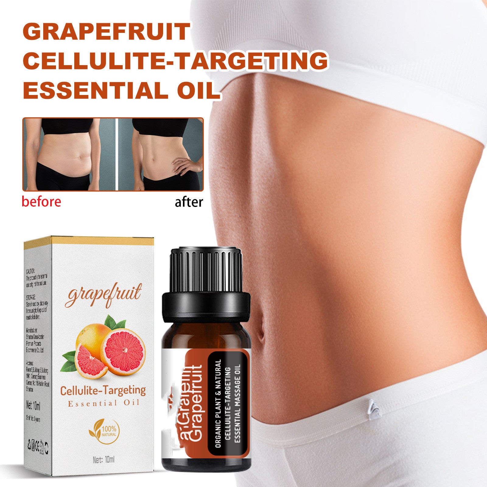 Grapefruit Body Shaping Essential Oil Thigh Arm Firming Anti-Orange Peel