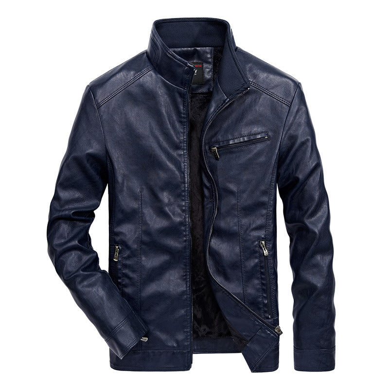 Manufacturer'S Foreign Trade Men'S Spring And Autumn New Style Men'S Locomotive Thin Leather Jacket Handsome Casual Youth Jacket Jacket