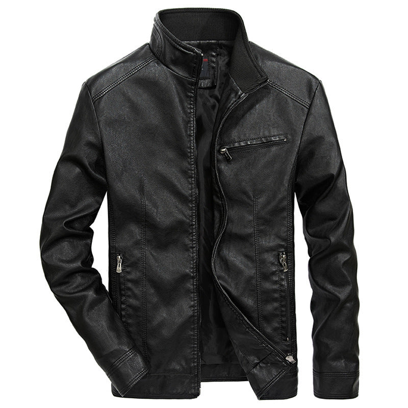 Manufacturer'S Foreign Trade Men'S Spring And Autumn New Style Men'S Locomotive Thin Leather Jacket Handsome Casual Youth Jacket Jacket