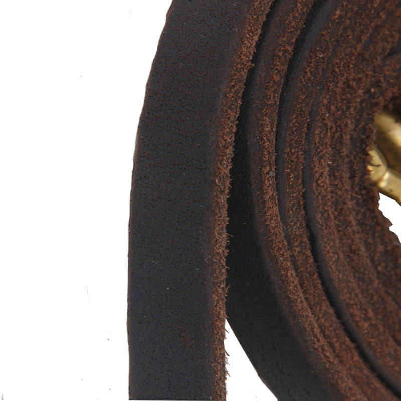 The First Layer Of Leather Dog Chain German Shepherd Training Traction Rope Pet Anti-Washing Widened 2 Meters Rope