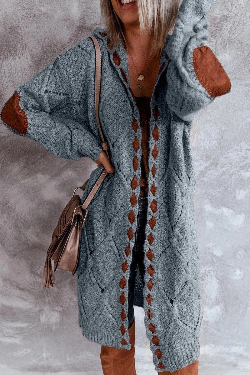 Sweater Cardigan Women'S European And American Long-Sleeved Mid-Length Sweater Coat