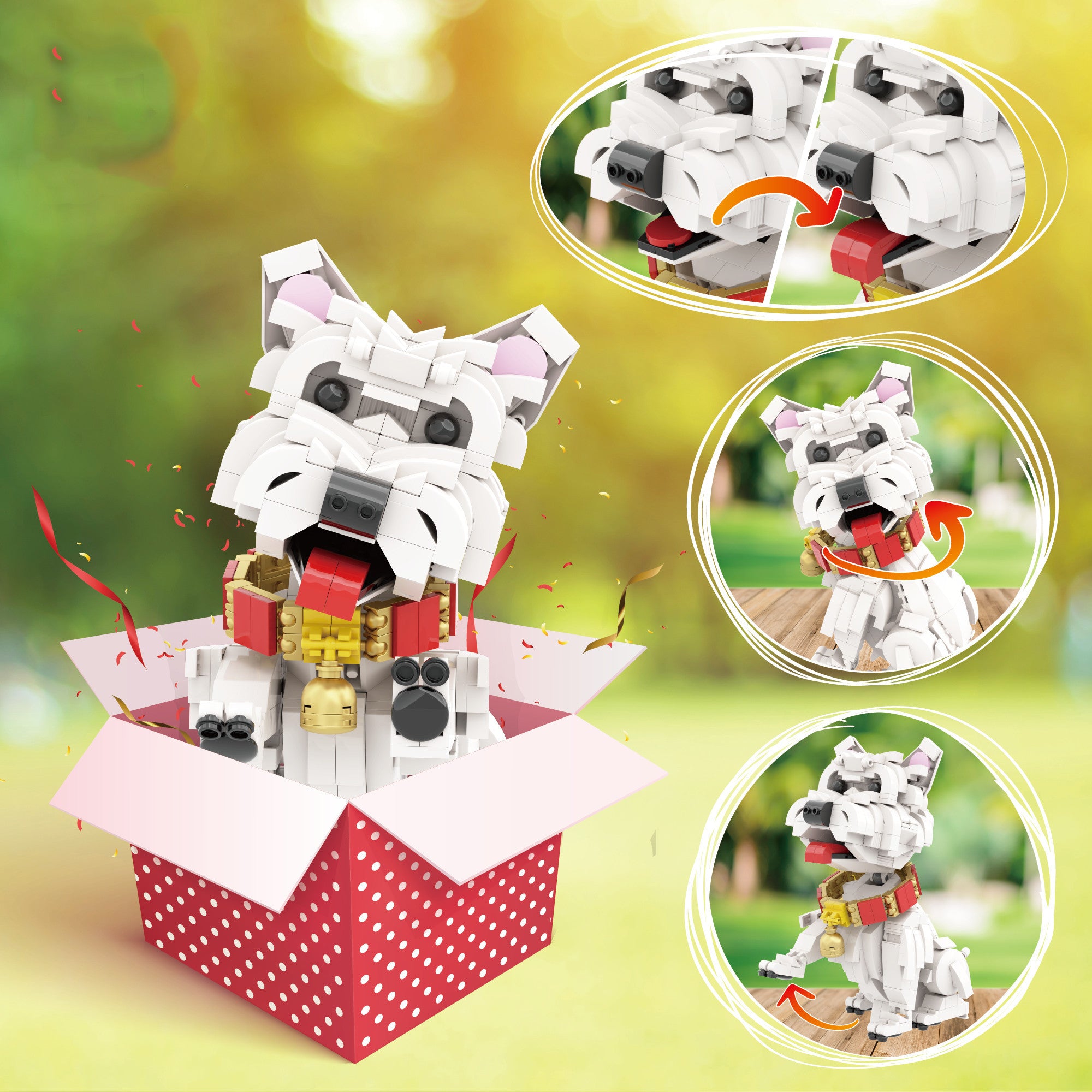Cute Dog West Highland White Terrier Small Particle Assembly Building Blocks