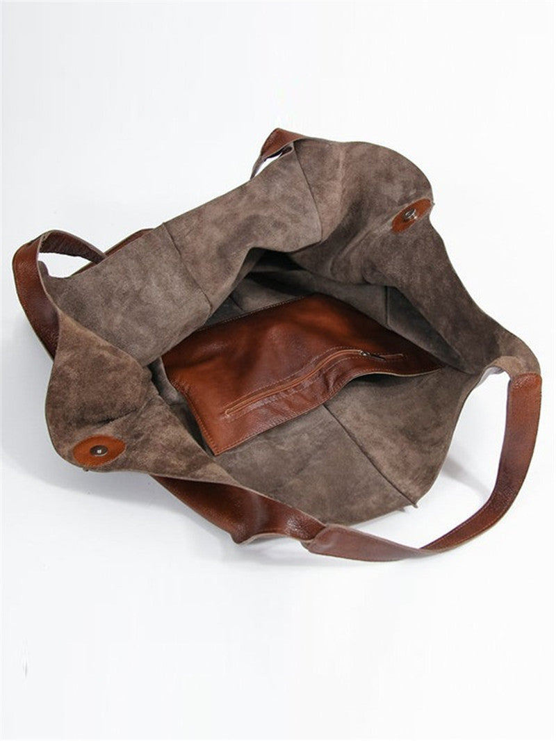 Simple Large Bag Soft Leather Large Capacity One-shoulder Portable Tote Bag