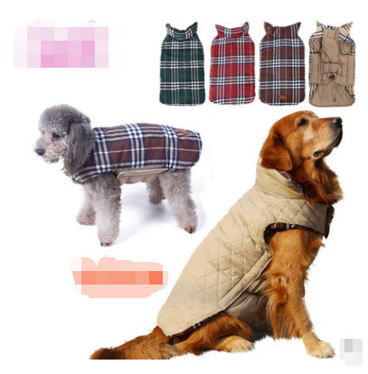 Factory direct waterproof reversable lattice pet dog suit jacket pet dog clothes spot