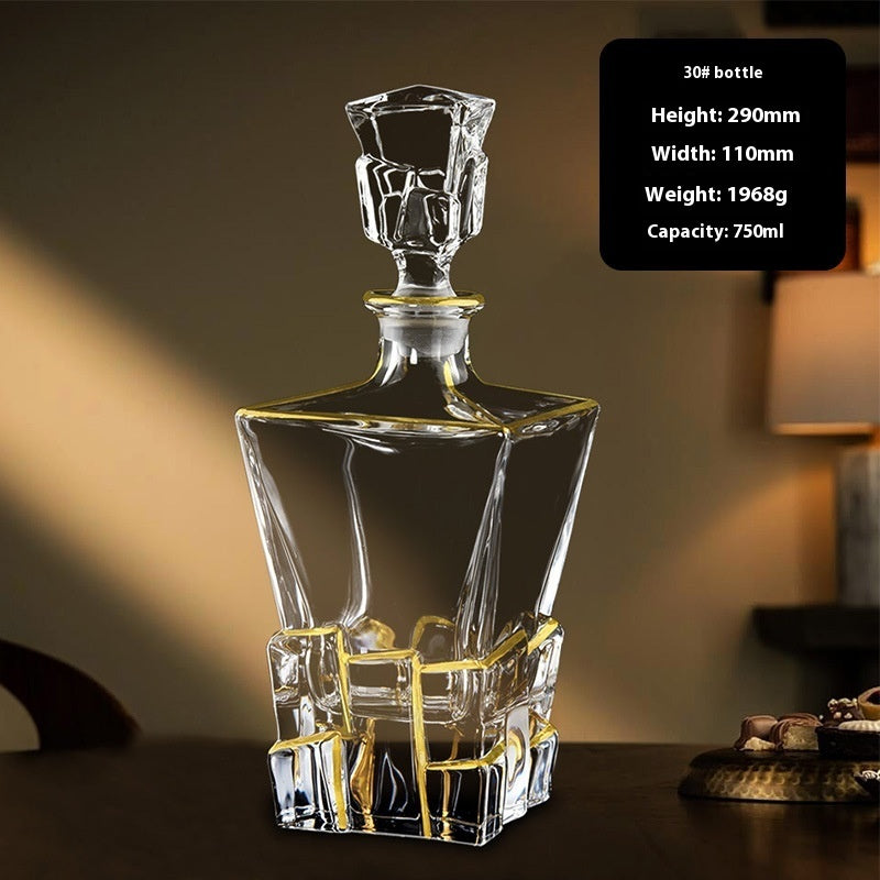 Hand-painted Gold Glass Wine Bottle Internet Celebrity Home High-end Wine