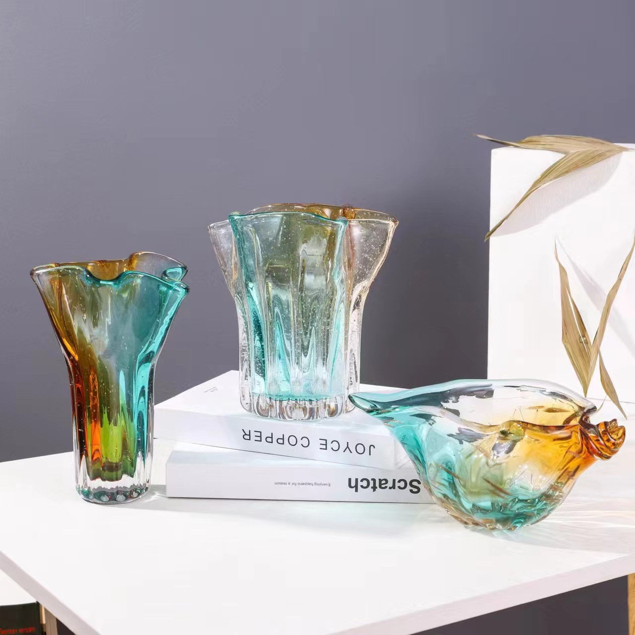 Hand-blown Glass Vase Conch Shell Living Room Crafts Ornaments