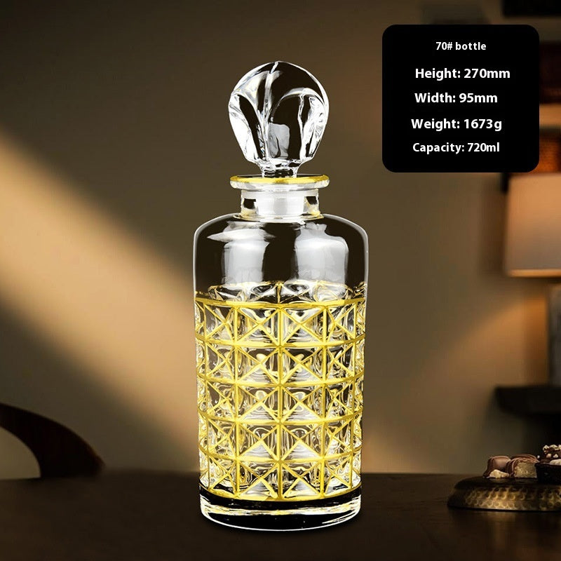 Hand-painted Gold Glass Wine Bottle Internet Celebrity Home High-end Wine