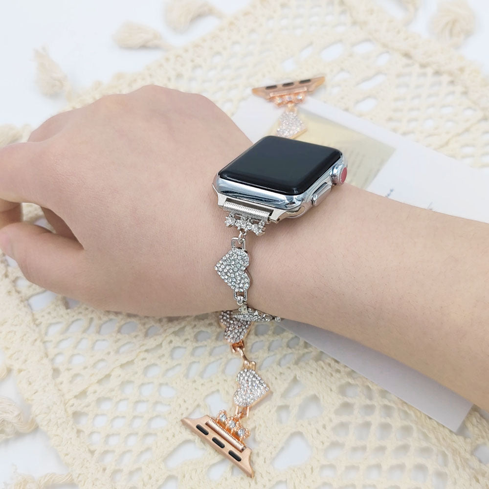 Watch Strap With Pearl Stainless Steel Metal Strap