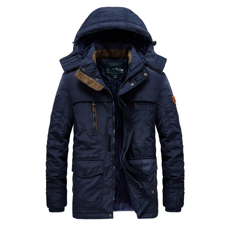 Retro Style New Cotton-padded Coat Washed Jacket Men