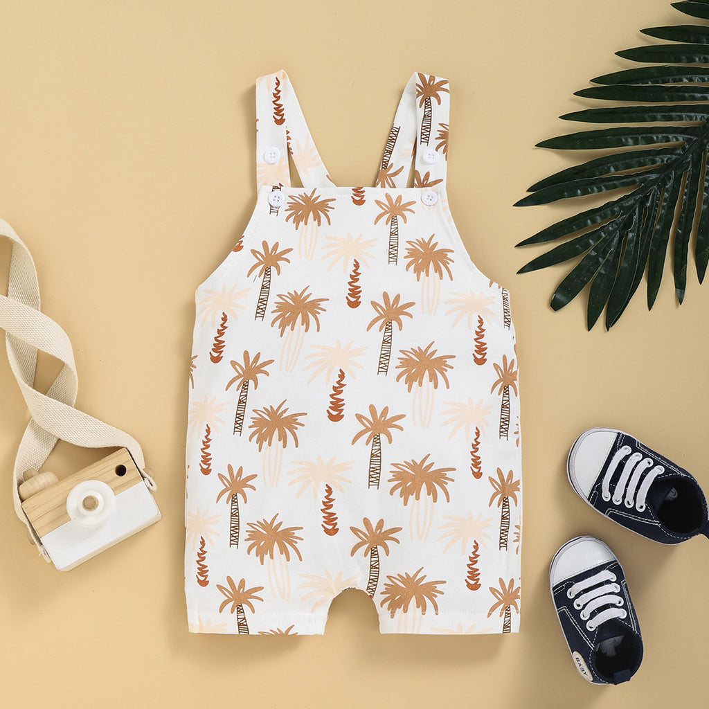 Children Straps Cropped Printed Fashion Suspender Pants